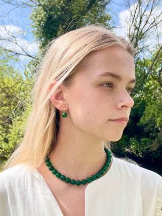 Soï Faro Chunky Krystal Halskæde - Grøn Jade