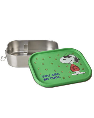 Stor Rustfri Stål Madkasse - Grøn Snoopy Print