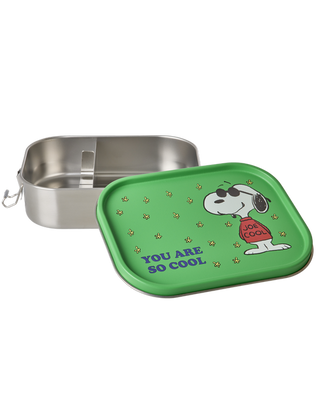 Stor Rustfri Stål Madkasse - Grøn Snoopy Print