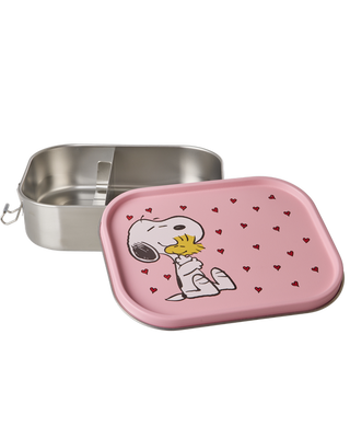 Stor Rustfri Stål Madkasse - Pink Snoopy Print