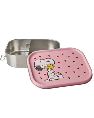 Stor Rustfri Stål Madkasse - Pink Snoopy Print