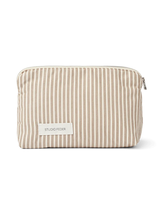 Studio Feder Celia Toilettaske - Mini - Brown Beach Stripe