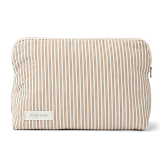 Studio Feder Celia Toilettaske - Stor - Brown Beach Stripe