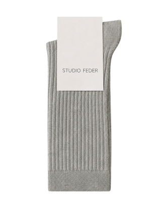 Studio Feder Minna Uld Strømper - Light Grey Melange