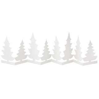 Bungalow Papir Bordguirlande - Hvide Juletræer med sne