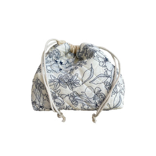 Maude Makeup Taske - Råhvid/Mørkeblå