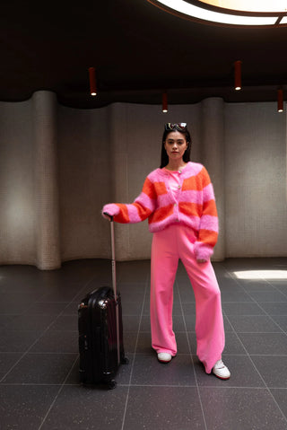 TWNS Timea Mohair Cardigan - Bubblegum Fire
