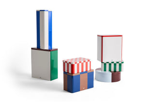 HAY Tin Container - Large Off-white and red