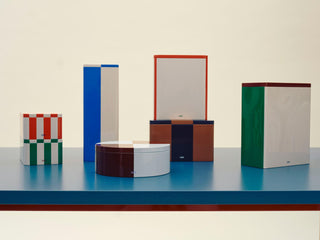 HAY Tin Container - XL Off-White, burgundy and green