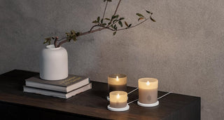 Uyuni Genopladelig LED Glas Lys Sandstone - Stor Ø9,2 x H10,2