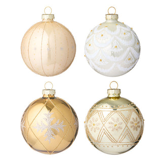 Bungalow Juletræskugle - Golden White