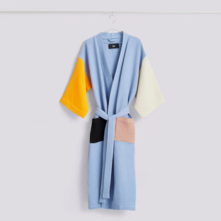 HAY Waffle Badekåbe - Dusty Blue Multi