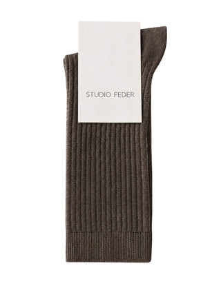 Studio Feder Minna Uld Strømper - Brown Melange