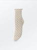 Dotted Frilla Short Strømper - Birch White
