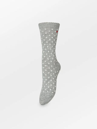 Dotted Wola Strømper - Grey Melange