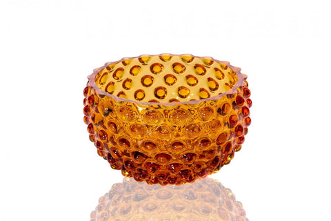 Hobnail glasskål Tapas Ø 11,5 cm - Farve: Amber