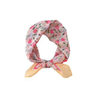 Lilo Tørklæde - Gul/Rosa Blomster