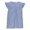 Frau Stockholm Bomuld Top - Medium Blue Stripe