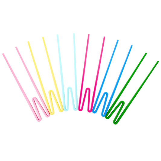 Melamin spisepinde - Farve: lyserød, gul, lyseblå, pink, blå, grøn