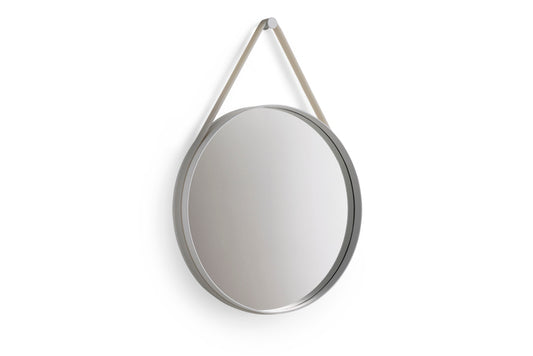 Strap Mirror Ø 70 - Farve: Light Grey