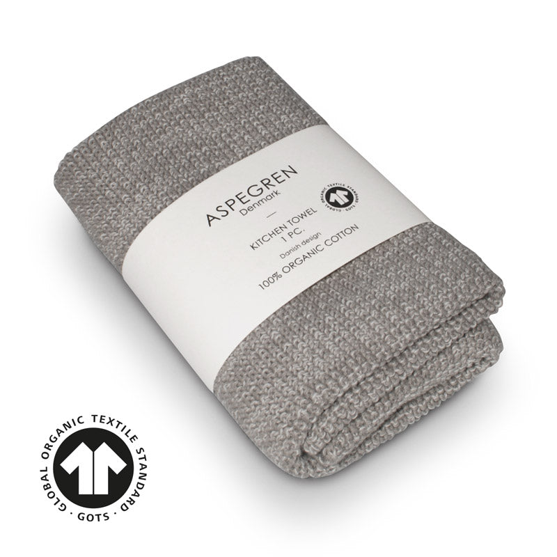 Køkken Håndklæde i håndstrikkede - Design Aspegren - Farve: Blend grey light