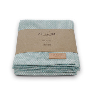 Viskestykker i vaffelvævet fra Aspegren - Farver Dusty Blue