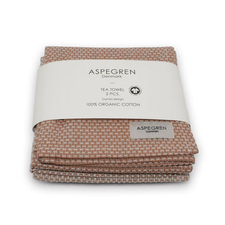 Viskestykker i vaffelvævet fra Aspegren - Farve : Latte/Off White