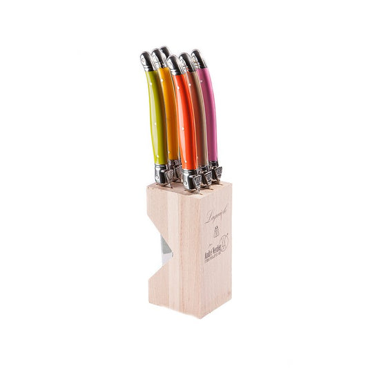 6 stk. Laguiole steakknive i træblok
 - Ass farver
 Design: PLAY