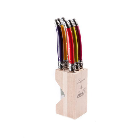 6 stk. Laguiole steakknive i træblok
 - Ass farver
 Design: MELTING POT