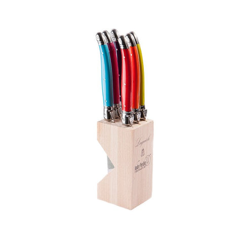 6 stk. Laguiole steakknive i træblok
 - Ass farver
 Design: LCD