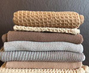 Viskestykker i vaffelvævet fra Aspegren - Farve : Latte/Off White