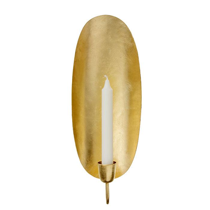 Bungalow oval væg lysestage
 - Farve: Guld