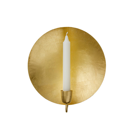 Bungalow rund væg lysestage
 - Farve: Guld