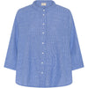 Frau Seoul Kort Skjorte - Medium Blue Stripe