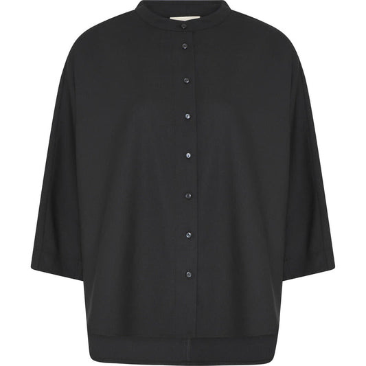 UDSALG - Frau Seoul Elegant Kort Skjorte - One Size - Sort