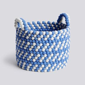Bead Basket with Handle - Blue Dash