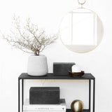 Loop Spejl i messing - Rund 38 cm