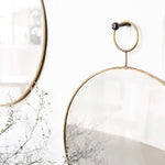 Loop Spejl i messing - Rund 38 cm